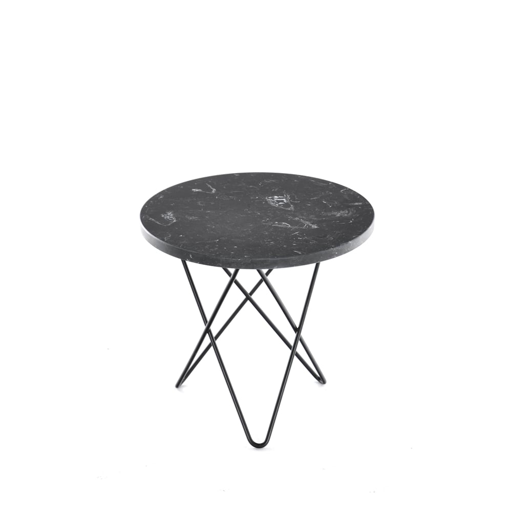 OX Denmarq Mini O Table salontafel marmer marquina, zwart onderstel