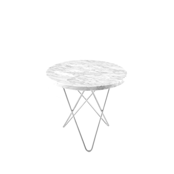 Mini O Table salontafel - wit marmer, roestvrij onderstel - OX Denmarq