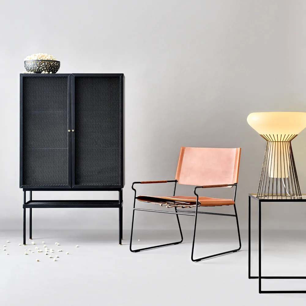 Next Rest fauteuil, leer hazelnoot, zwart onderstel OX Denmarq