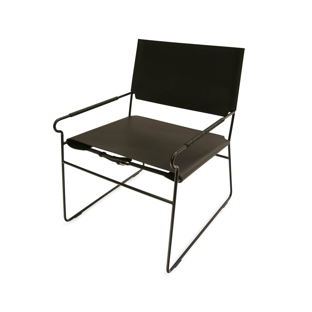 OX Denmarq Next Rest fauteuil leer zwart, zwart onderstel