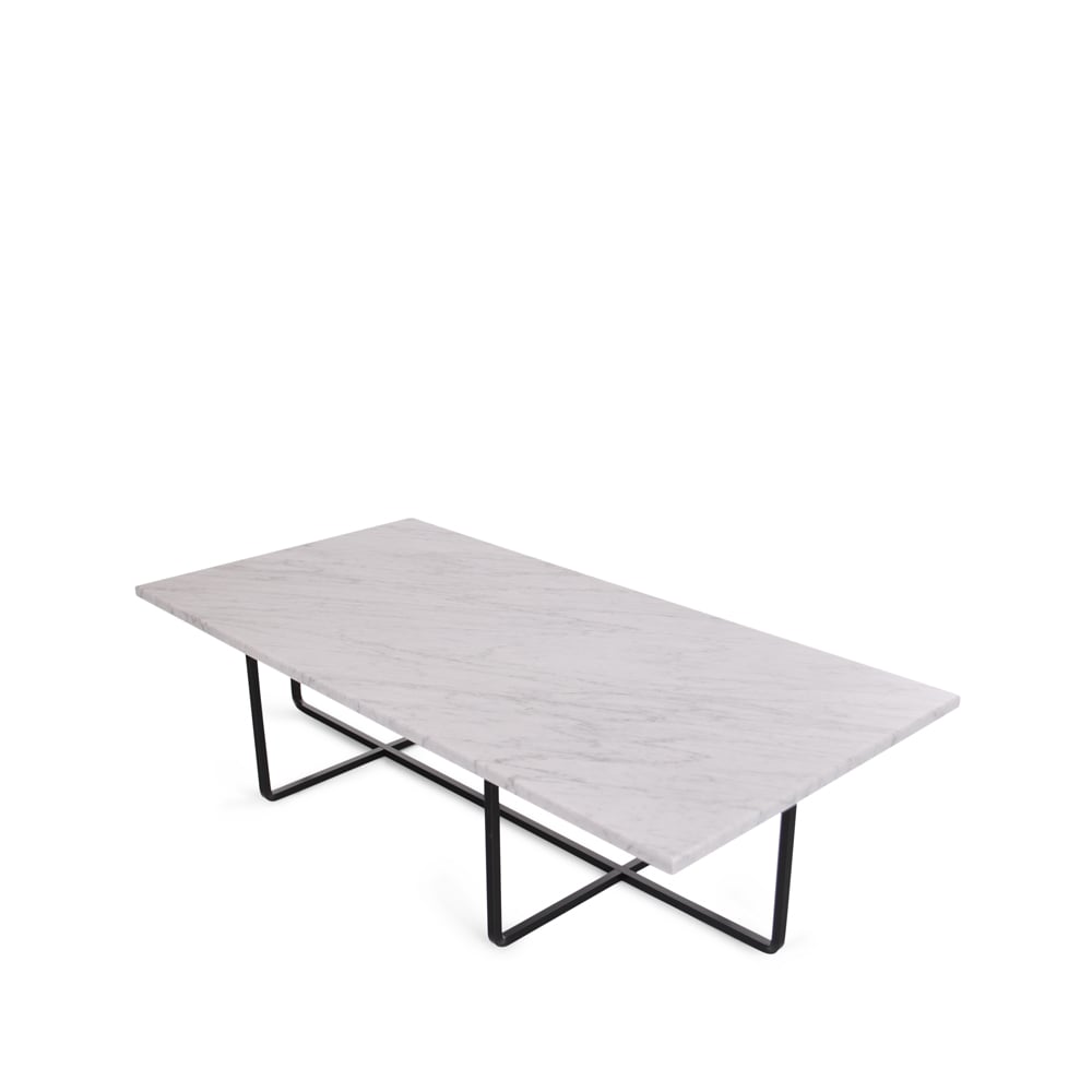 OX Denmarq Ninety salontafel rechthoekig marmer carrara, zwart onderstel