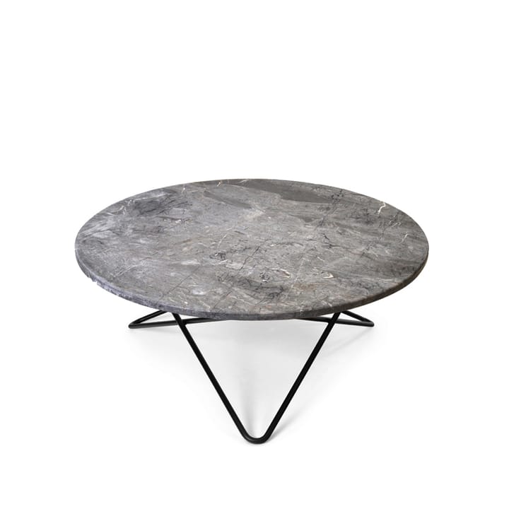 O Table salontafel - grijs marmer, zwartgelakt onderstel - OX Denmarq