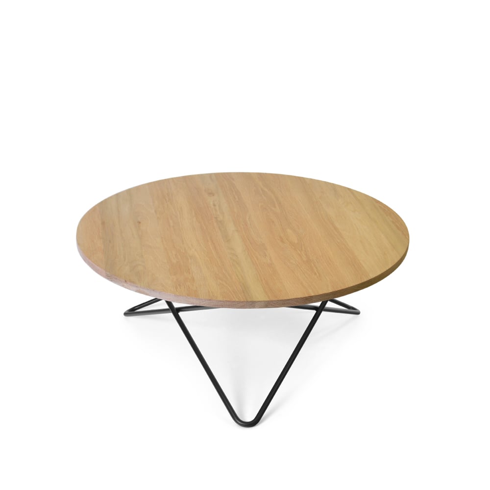 OX Denmarq O Table salontafel matgelakt eikenhout, zwartgelakt onderstel