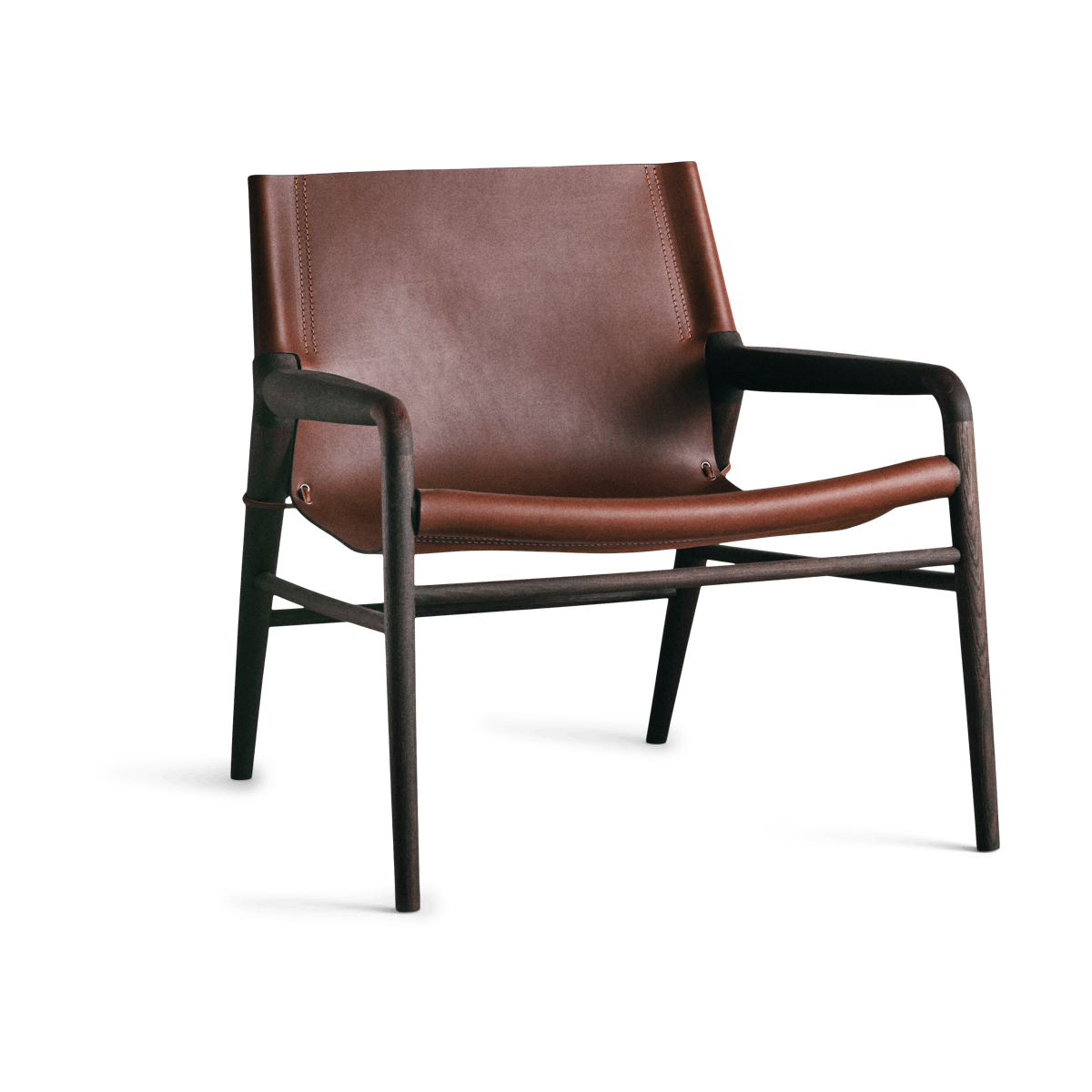 OX Denmarq Rama Chair fauteuil  smoked oak  frame Cognac