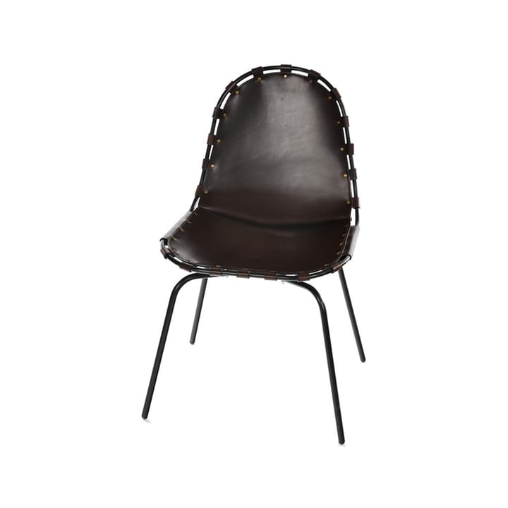 Stretch stoel - leer mocca, zwart onderstel - OX Denmarq
