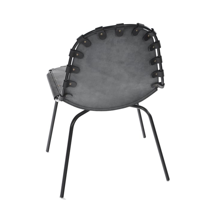 Stretch stoel, leer zwart, zwart onderstel OX Denmarq