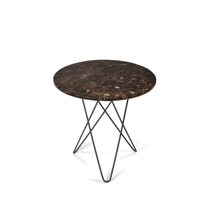 Tall Mini O Table salontafel - bruin marmer, zwartgelakt onderstel - OX Denmarq