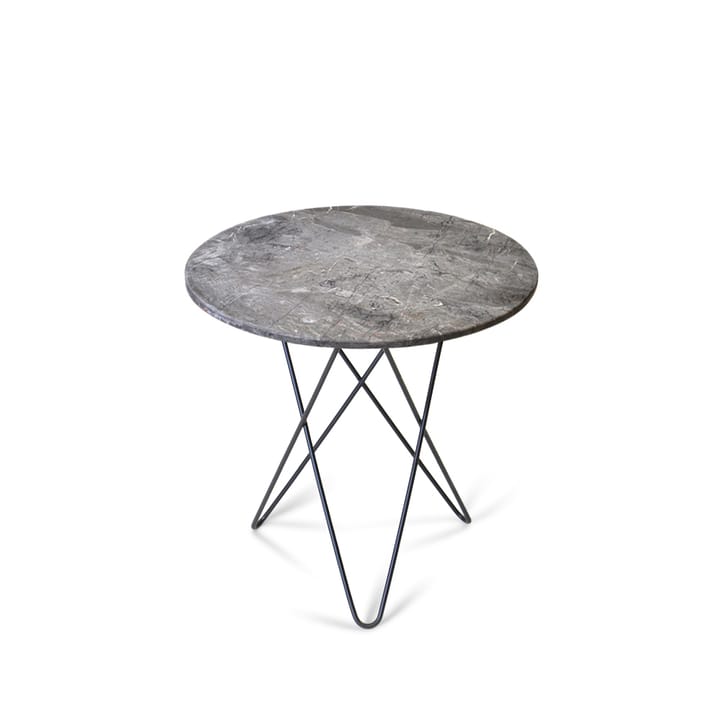 Tall Mini O Table salontafel - grijs marmer, zwartgelakt onderstel - OX Denmarq