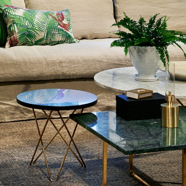 Tall Mini O Table salontafel, groen marmer, roestvrij staal OX Denmarq