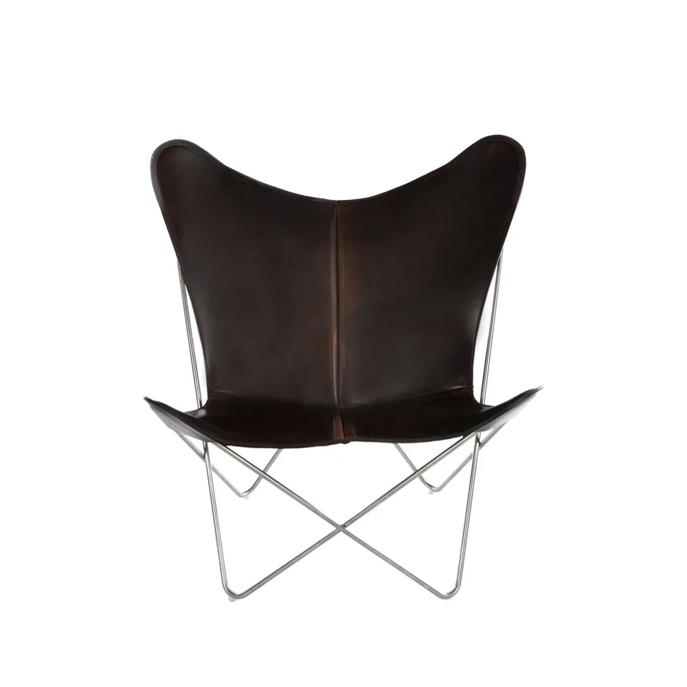 Trifolium vleermuisfauteuil, leer mocca OX Denmarq