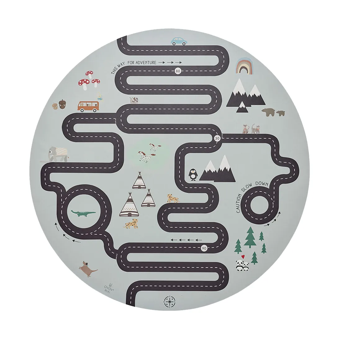 Adventure kindervloerkleed 112x112 cm, Multi OYOY