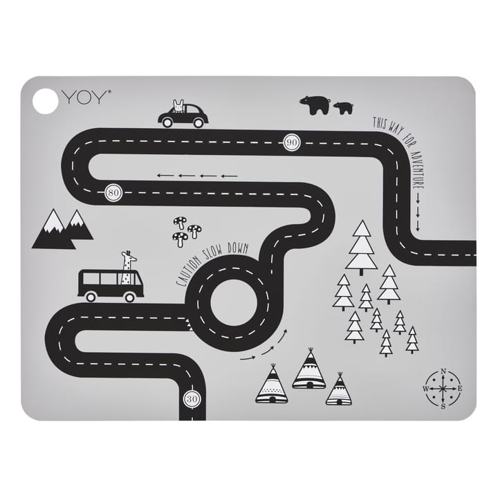 Adventure placemat - grijs-zwart - OYOY