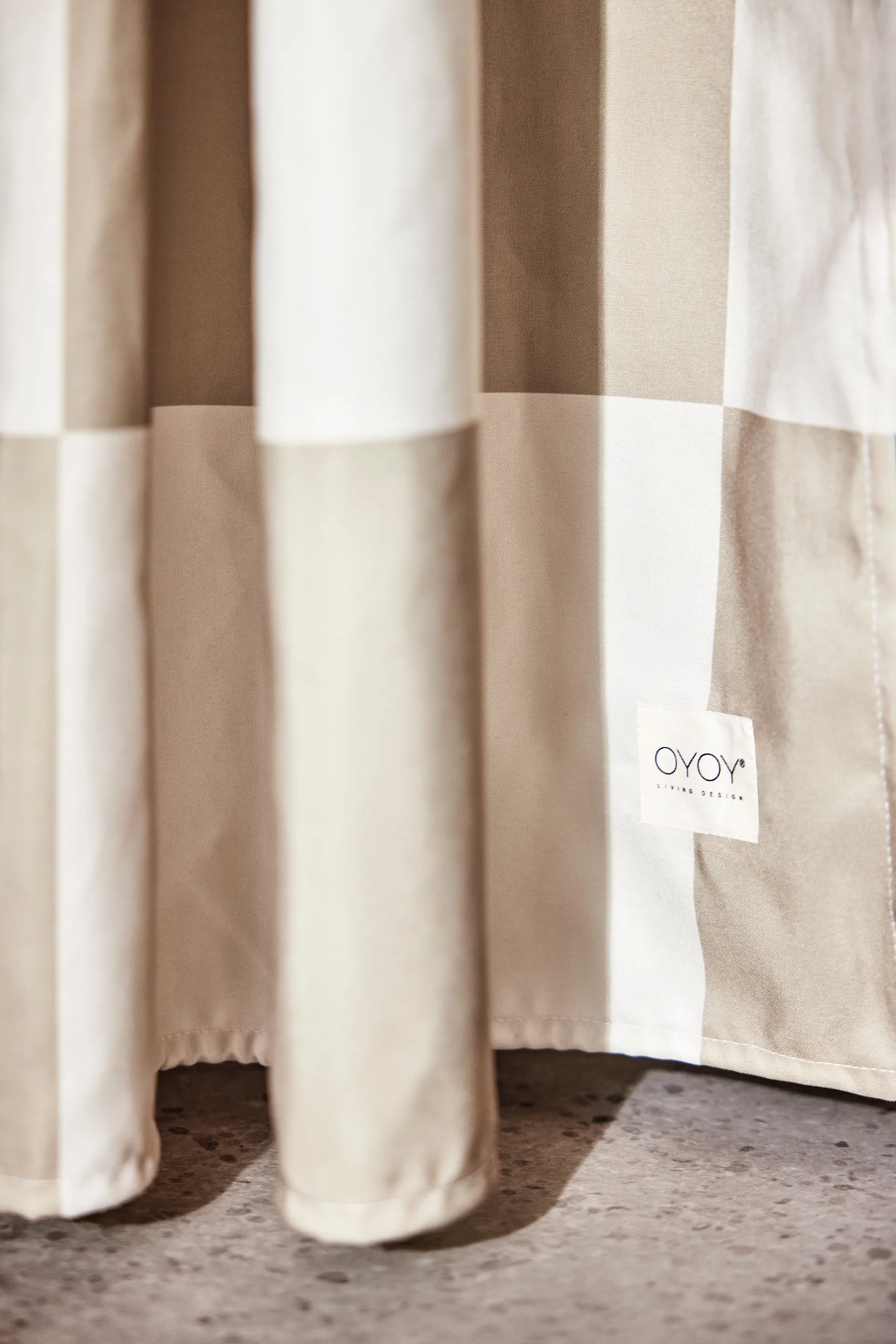 Chess  douchegordijn 180x180 cm, Clay-offwhite OYOY