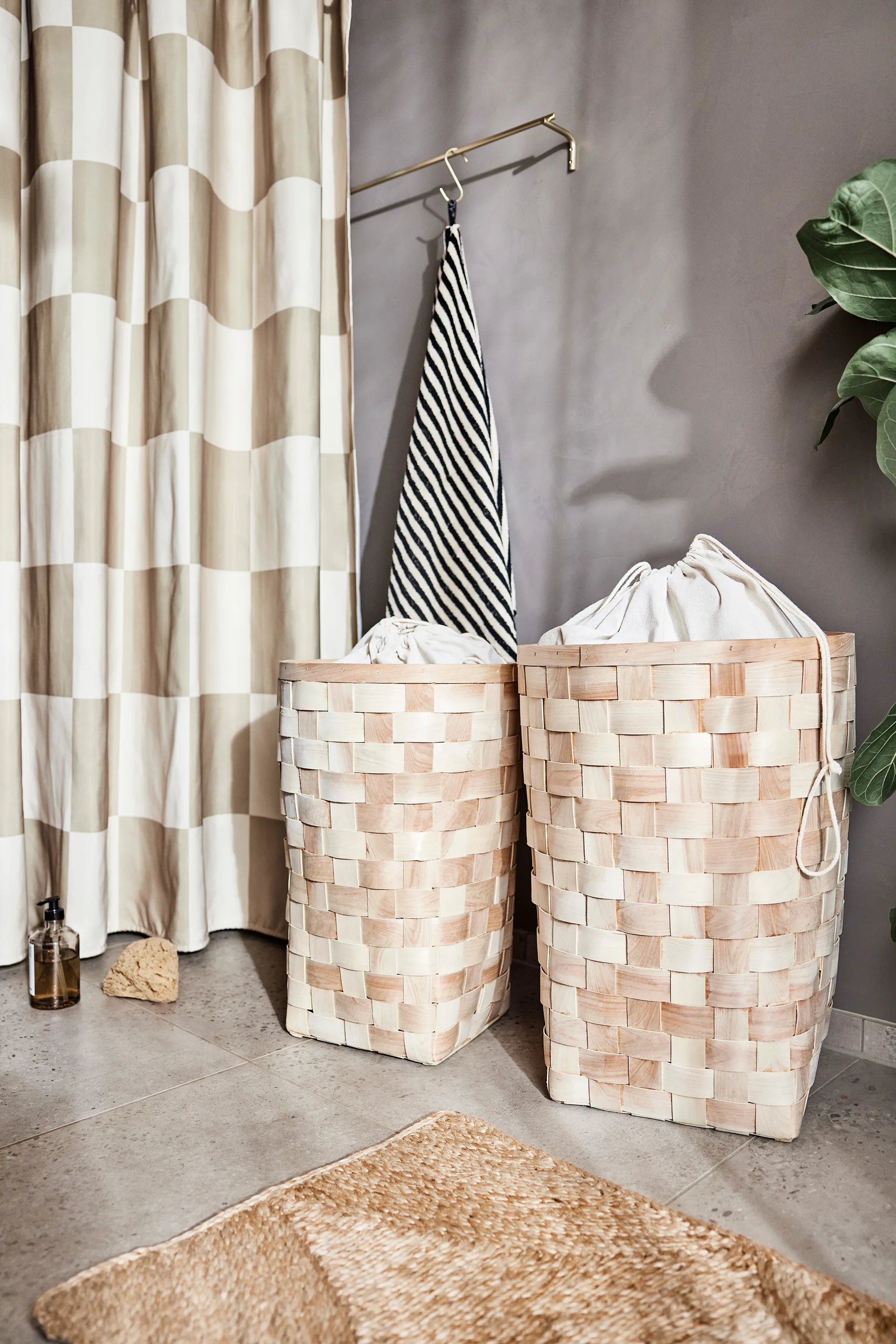 Chess  douchegordijn 180x180 cm, Clay-offwhite OYOY