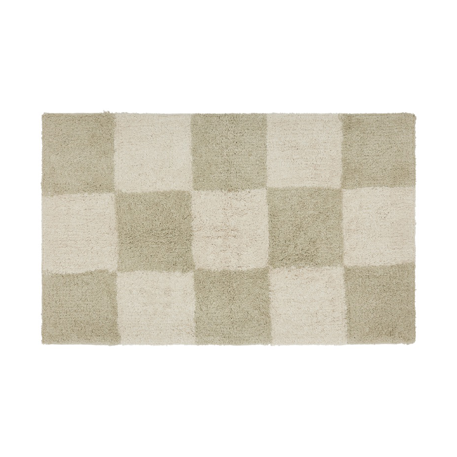 OYOY Chess vloerkleed Clay, 48x80 cm | Scandinavisch Interieur | Hoogpolige vloerkleden | Beige