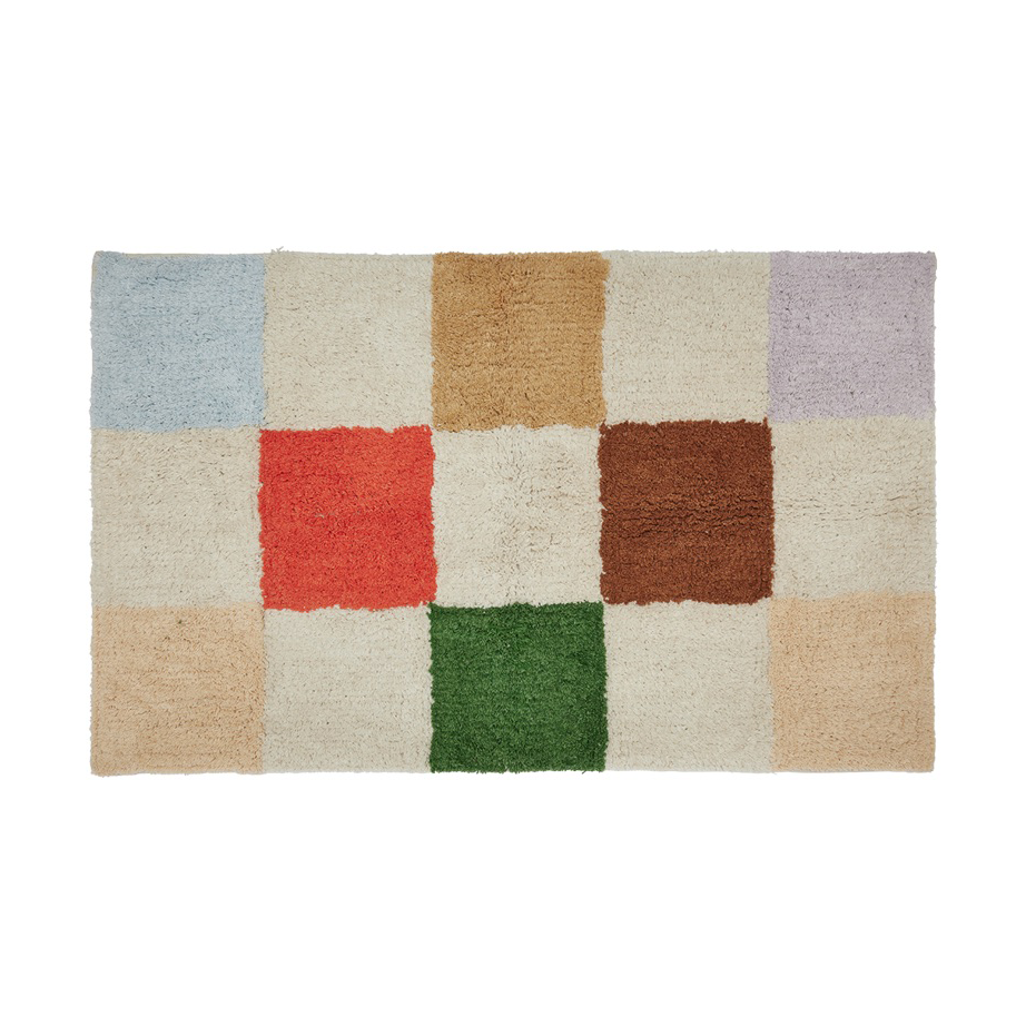 OYOY Chess vloerkleed Multi, 48x80 cm | Scandinavisch Interieur | Hoogpolige vloerkleden | Multi