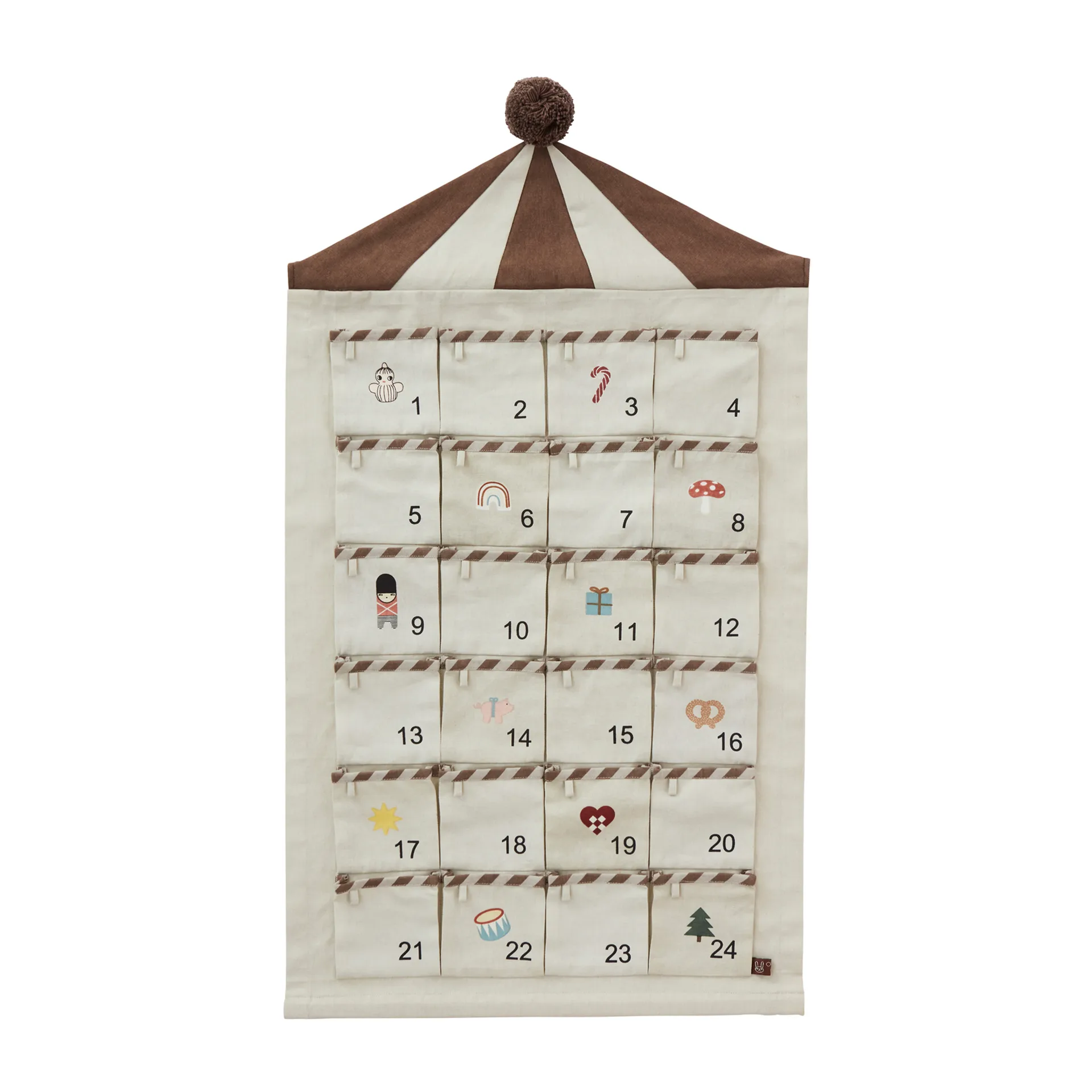 Circus Christmas kerstkalender 50x85 cm, Beige-brown OYOY