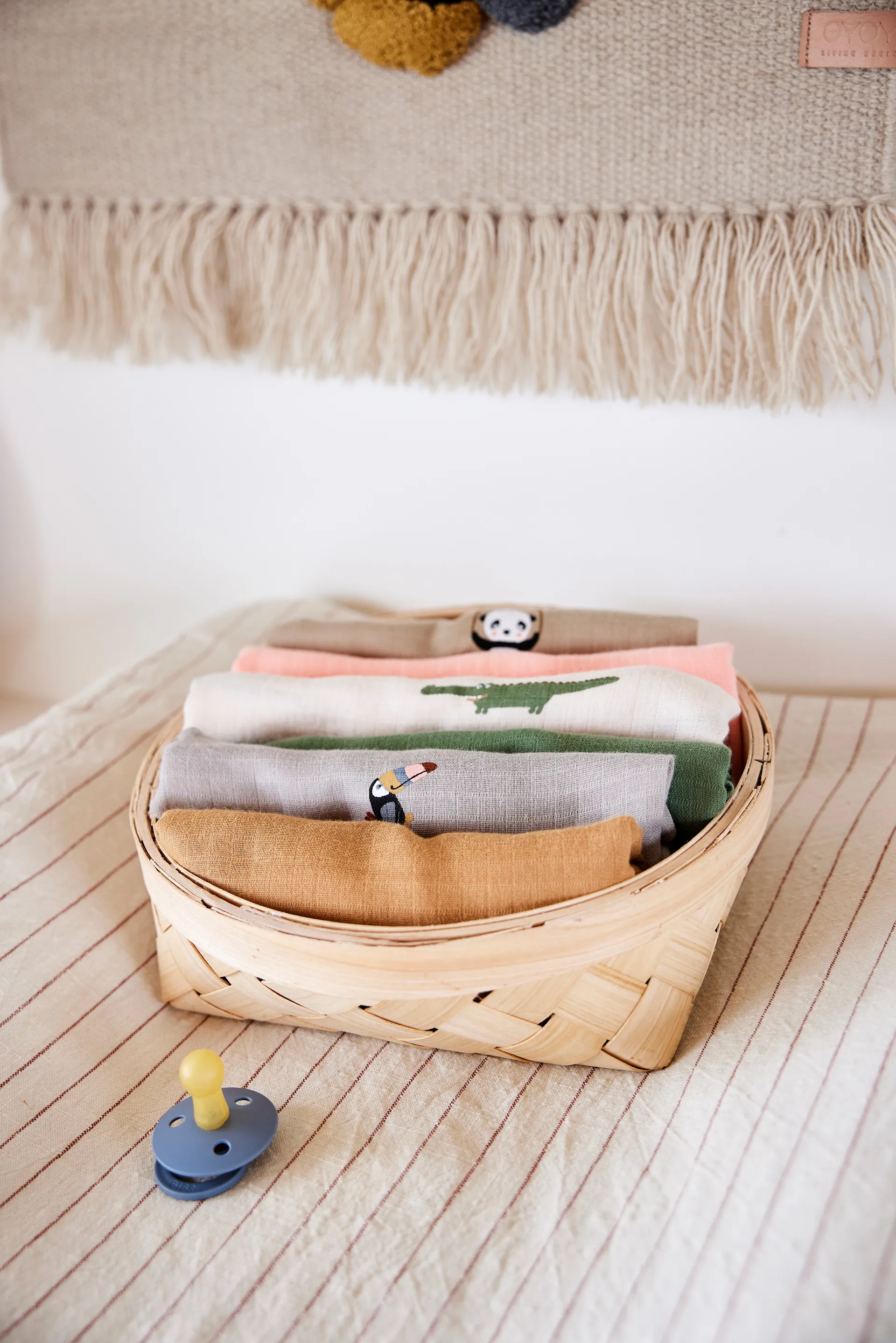 Crocodile hydrofiele doek 2-pack, Beige-olive green OYOY