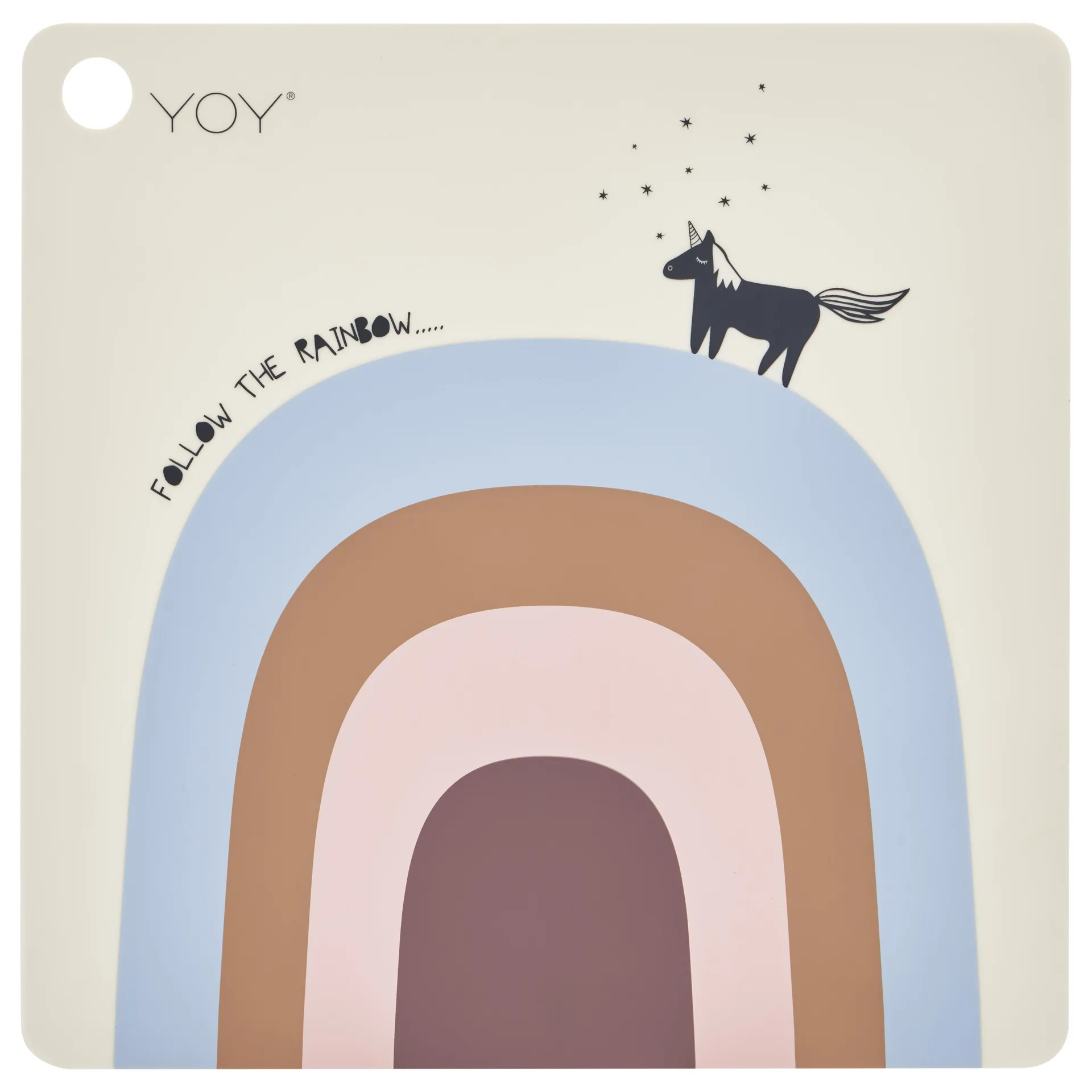 Follow the rainbow placemat, blauw-roze-beige OYOY