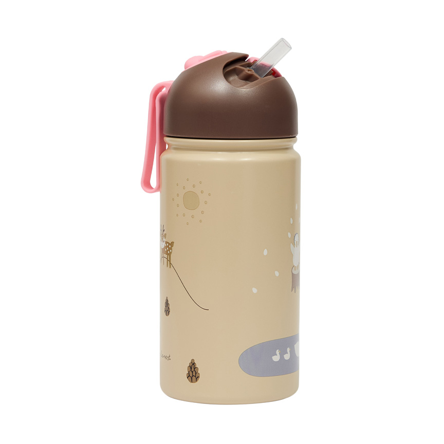 OYOY Friends in the Forest thermosfles 36 cl Rose | Scandinavisch Interieur | Thermoskannen | Roze