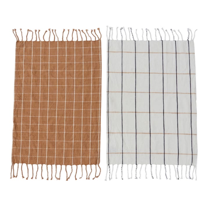 Gobi keukenhanddoek 50x70 cm 2-pack - Camel-offwhite - OYOY