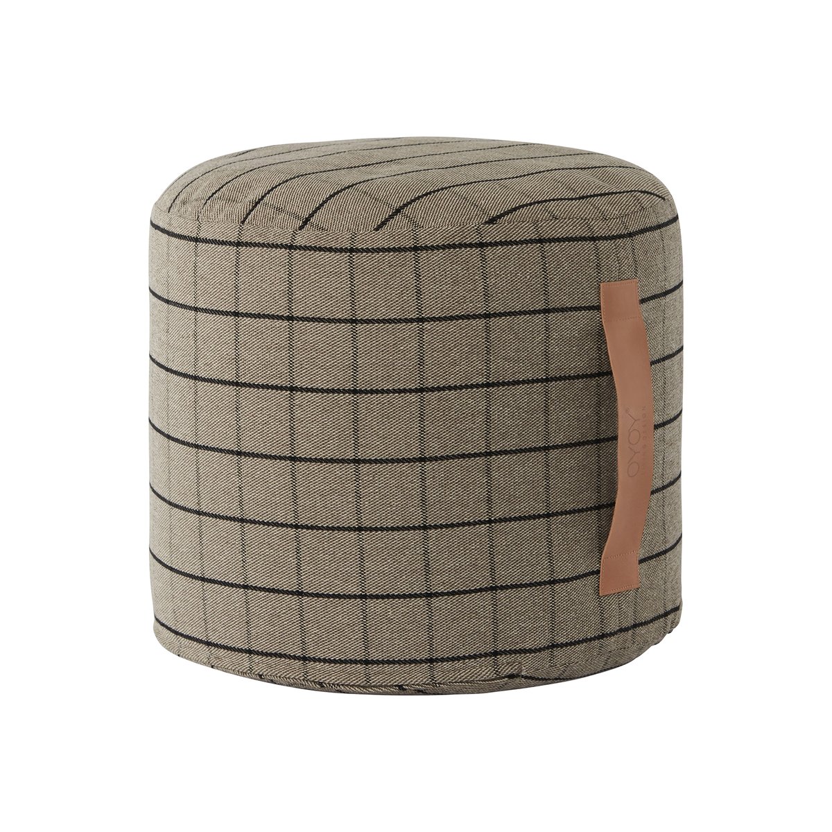 OYOY Grid poef o40 cm Clay | Scandinavisch Interieur | Poefs en hockers | Grijs
