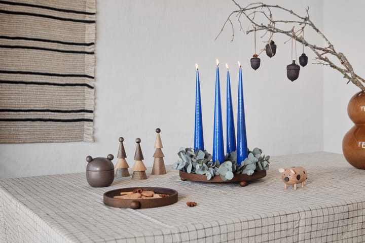 Inka houten dienblad rond Ø30 cm, Dark OYOY