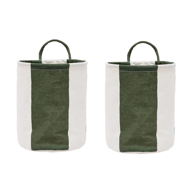 Kara opbergmand small Ø18x22 cm 2-pack, Dark Green OYOY