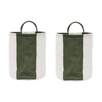 Kara opbergmand small Ø18x22 cm 2-pack - Dark Green - OYOY