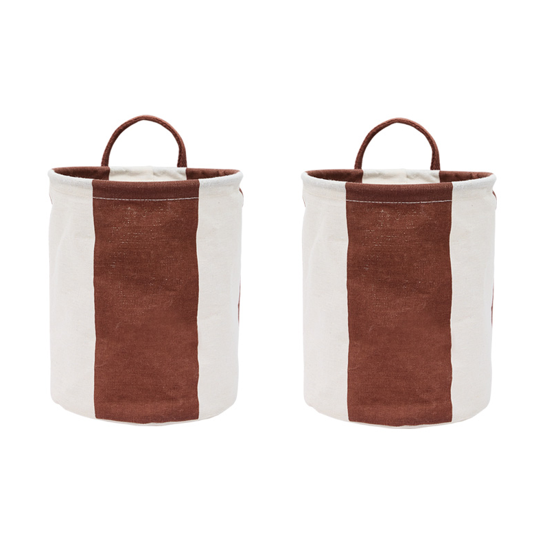 OYOY Kara opbergmand small 22xo18 cm 2-pack Nutmeg | Scandinavisch Interieur | Opbergmanden | Bruin