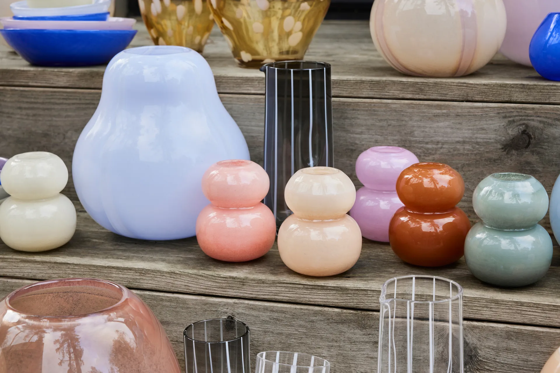 Kojo vaas small, Lavender-White OYOY