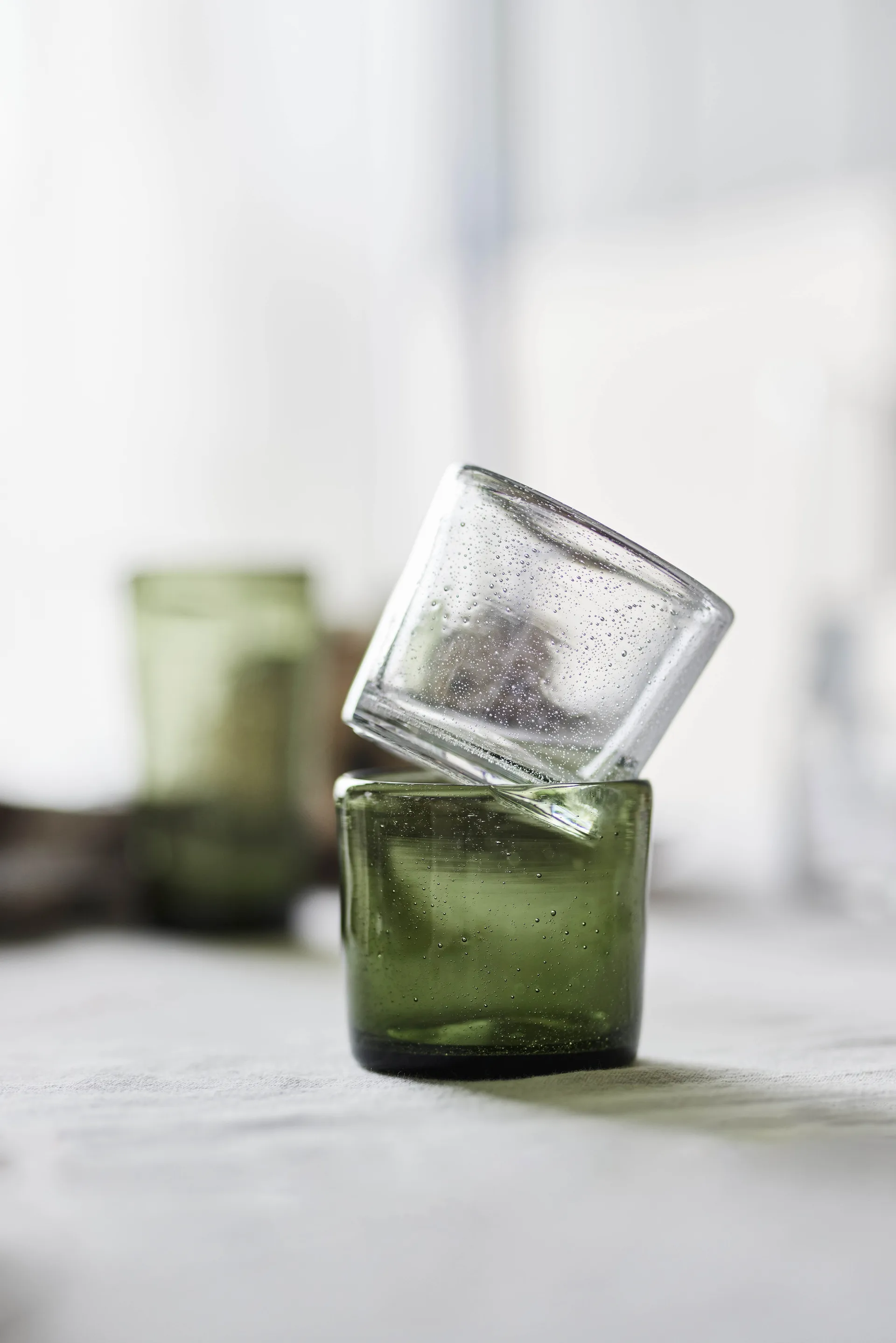 Kuki drinkglas 4-pack, Green OYOY