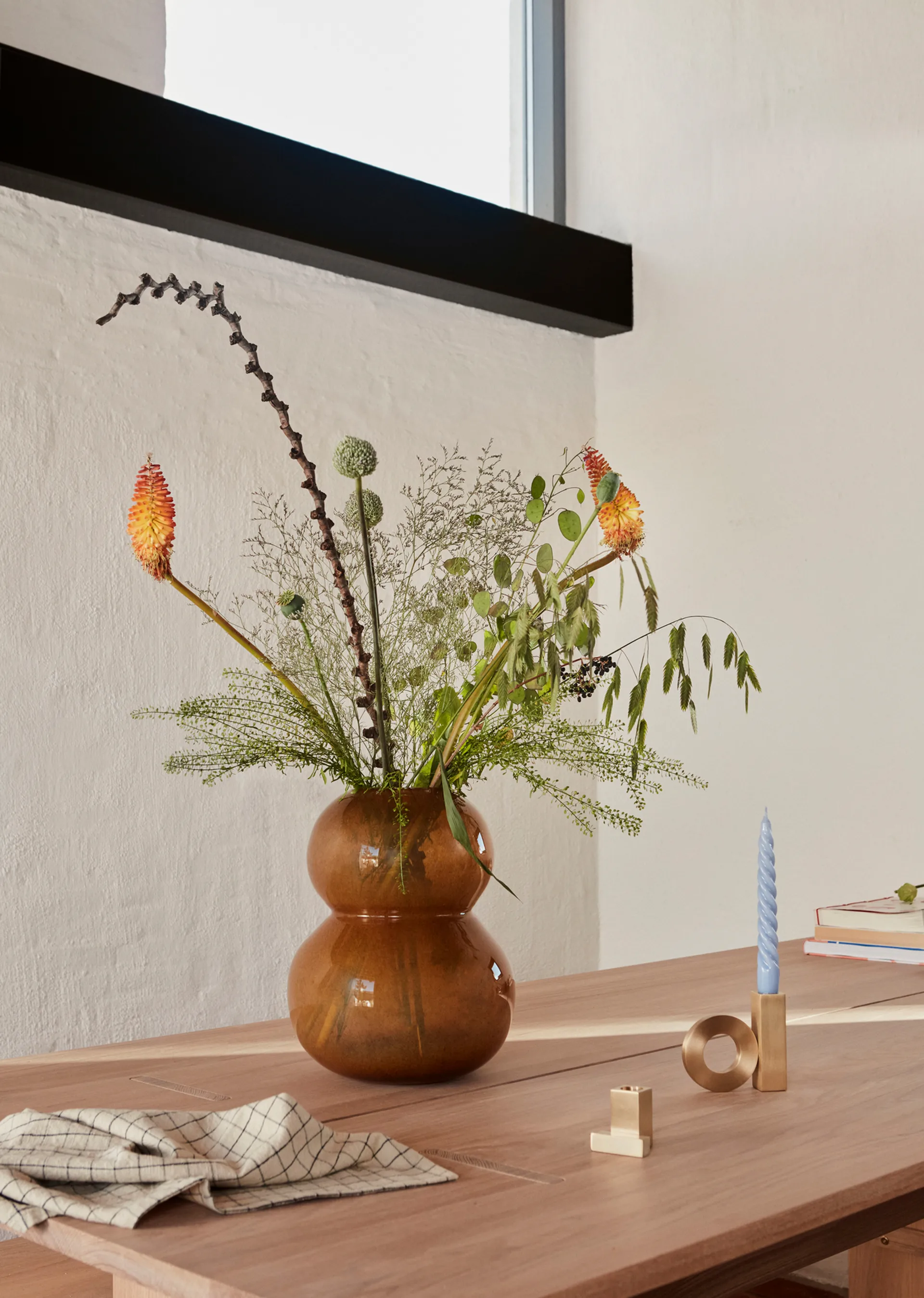 Lasi vaas 30 cm, Amber OYOY