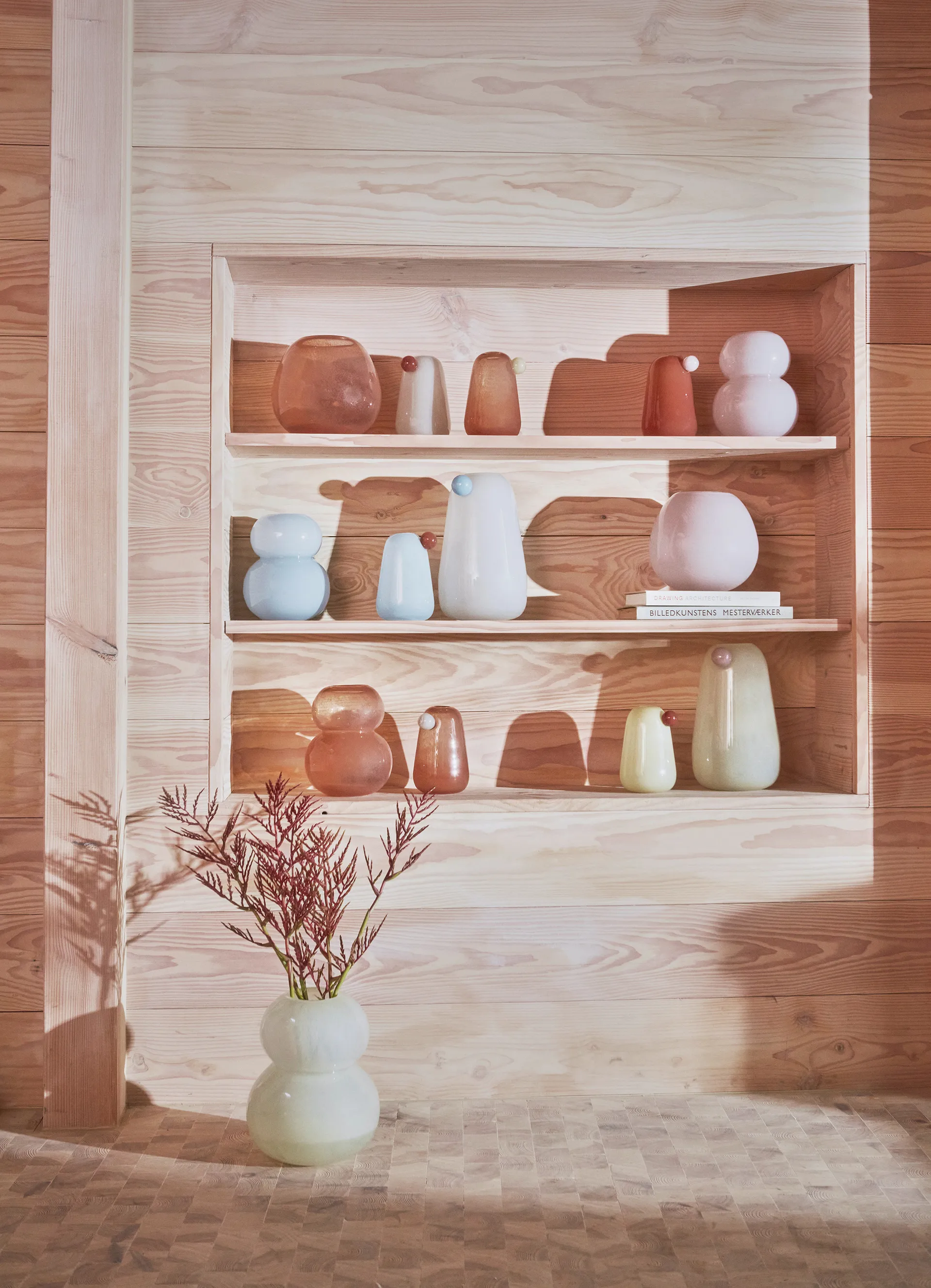 Lasi vaas medium 21,5 cm, Rose OYOY