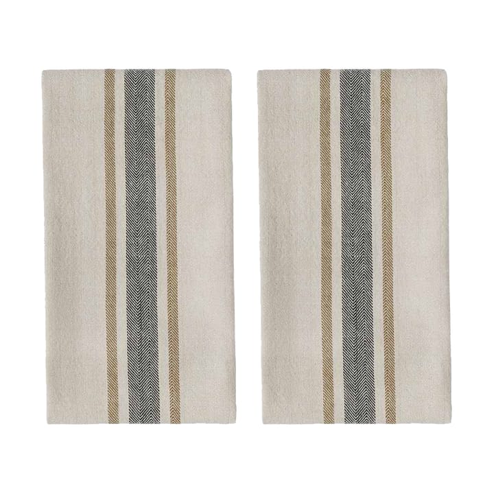 Linu keukenhanddoek 2-pack - Black - OYOY