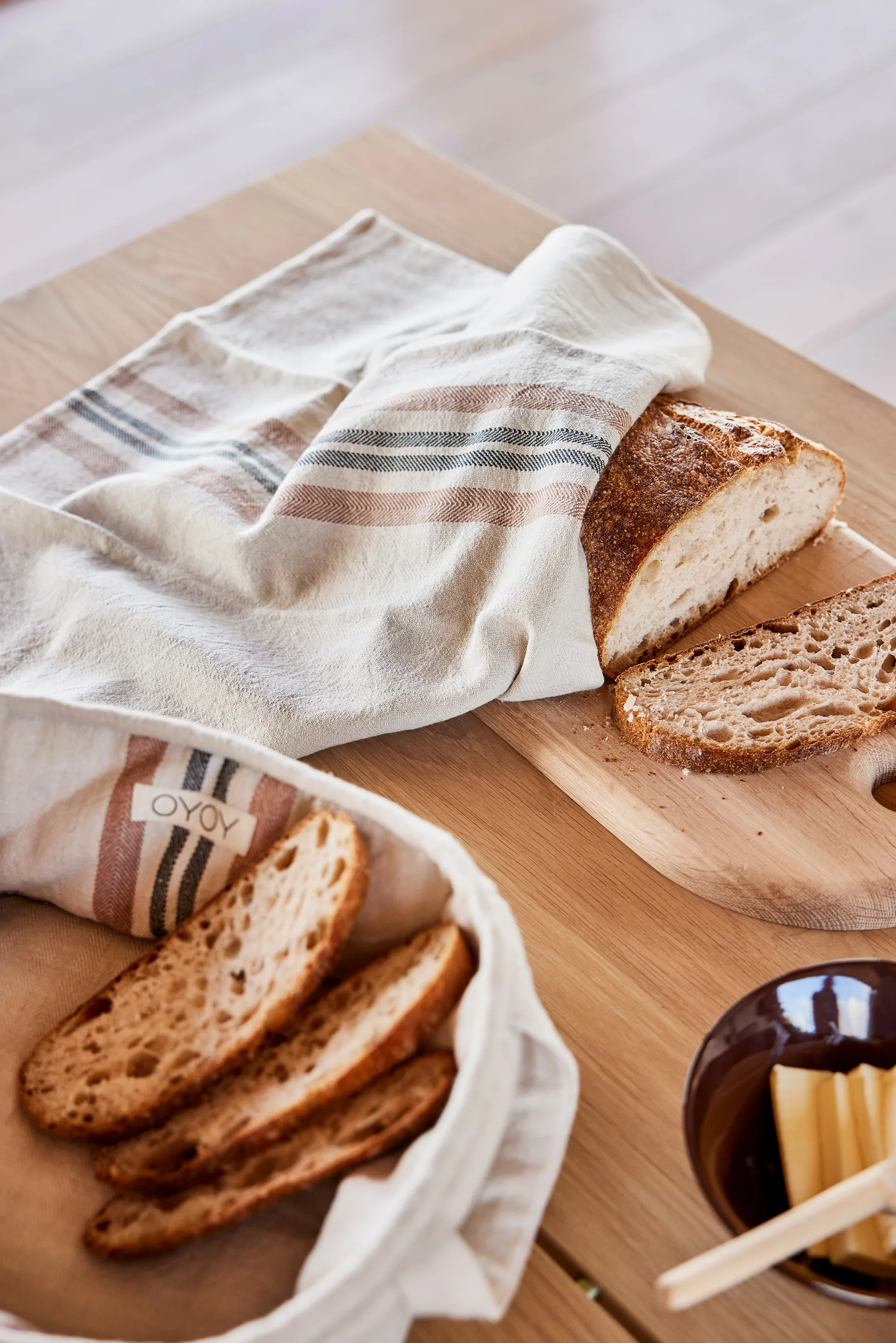 Linu keukenhanddoek 2-pack, Caramel OYOY