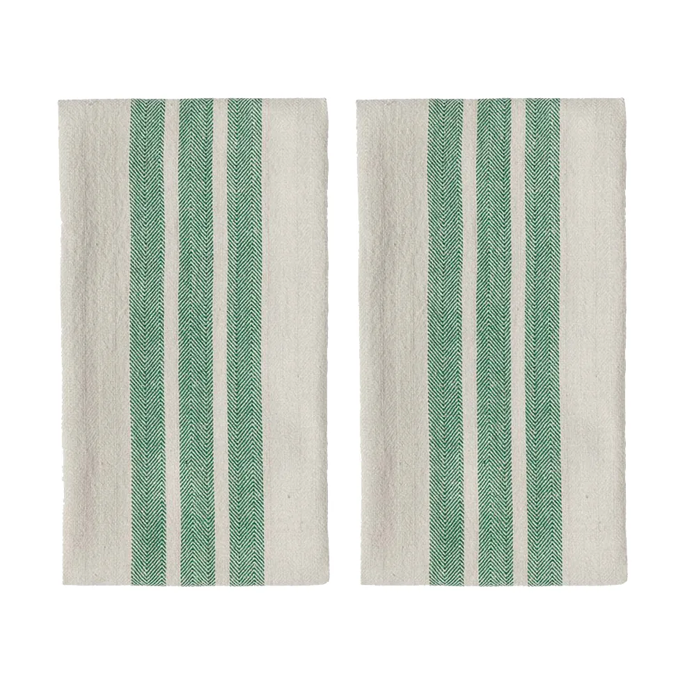 Linu keukenhanddoek 2-pack, Green OYOY