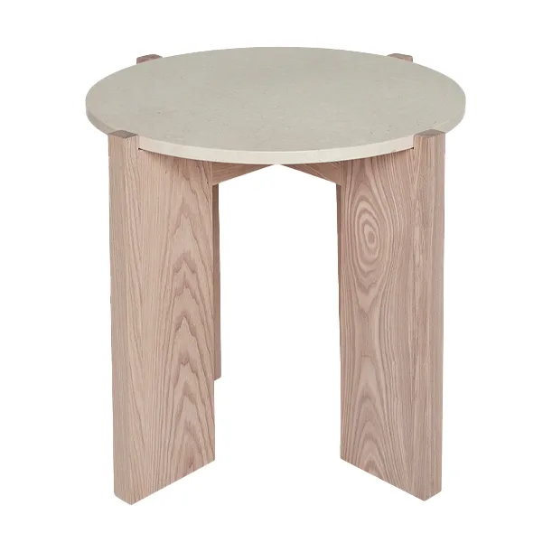 Lune marmeren salontafel Ø50 cm, Natur-white OYOY