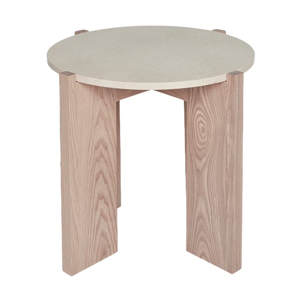 Lune marmeren salontafel Ø50 cm - Natur-white - OYOY