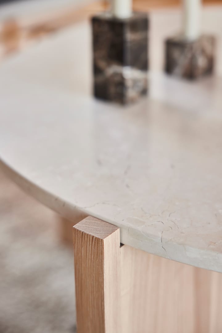 Lune marmeren salontafel Ø50 cm, Natur-white OYOY