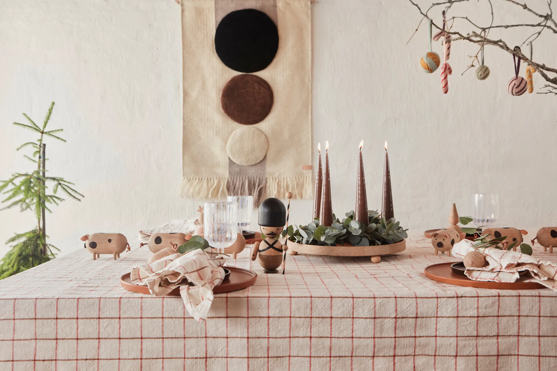 Maru wanddecoratie 60x103 cm, Brown-offwhite OYOY
