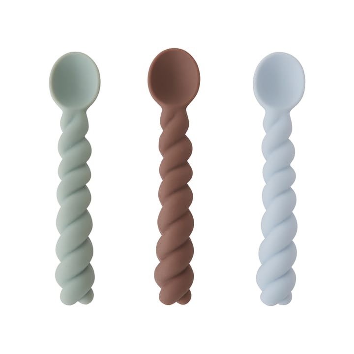 Mellow lepel 3-pack - Dusty Blue-taupe-pale mint - OYOY