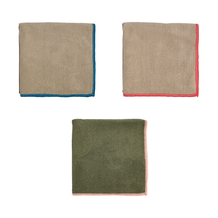Mundus microvezeldoekje 30x30 cm 3-delig - Olive-clay - OYOY