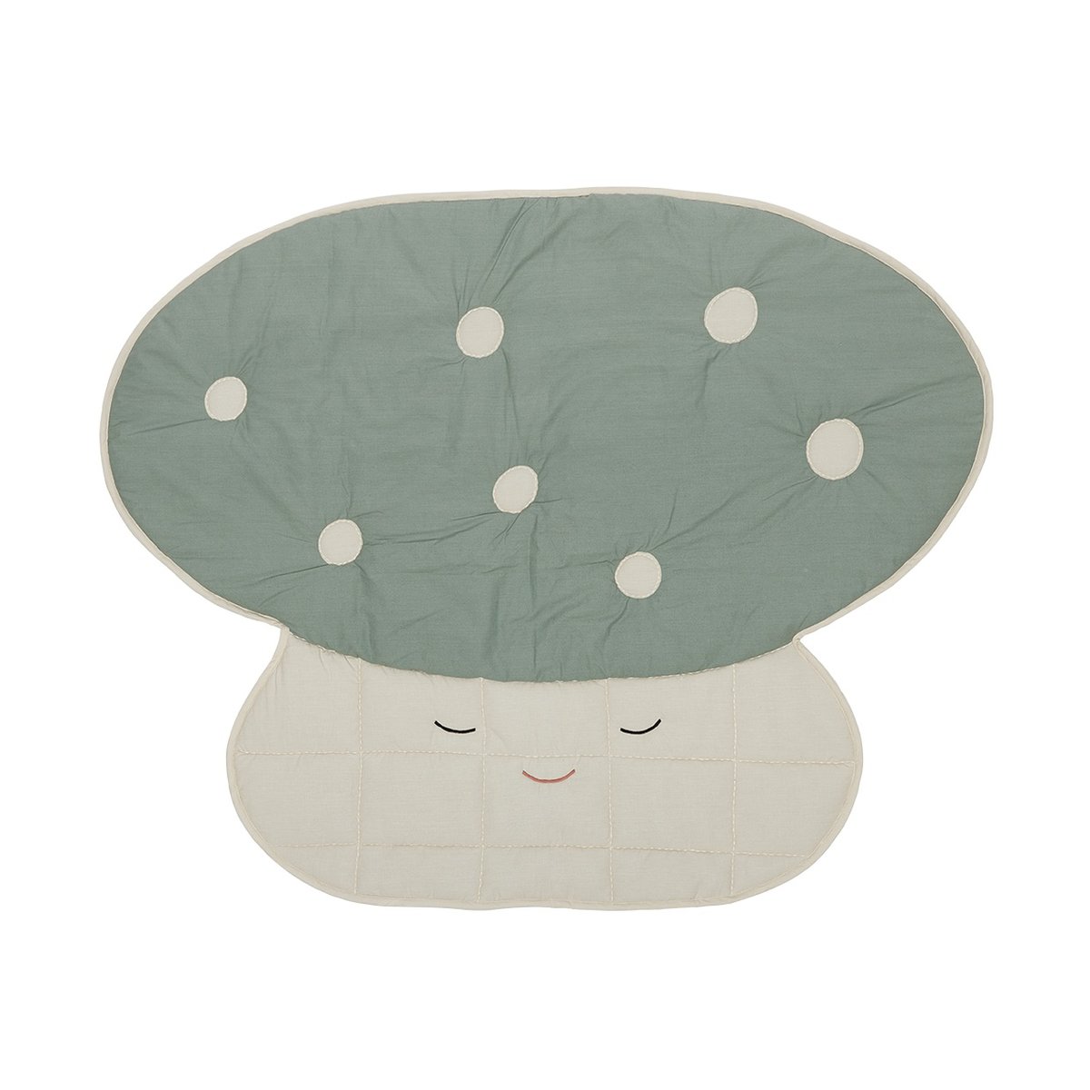 OYOY Mushroom gewatteerde deken Offwhite-Pale blue | Scandinavisch Interieur | Katoenen dekens & spreien | Wit