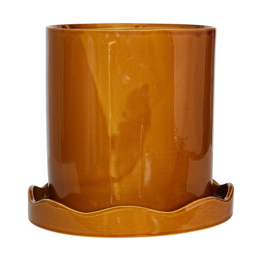 OYOY Nami pot met onderschotel o21,5 cm medium Amber