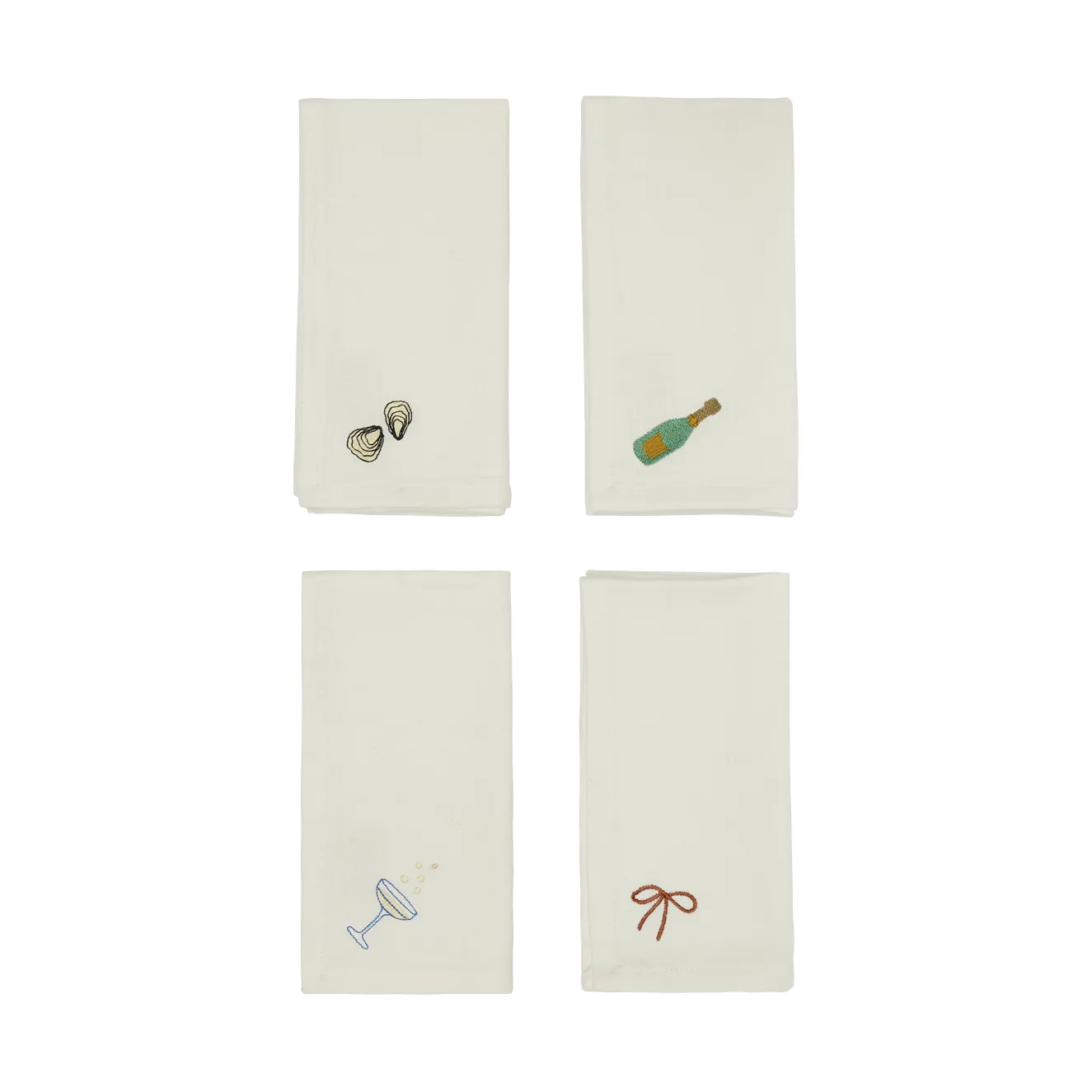 New Year katoenen servet 45x45 cm 4-pack, Offwhite OYOY