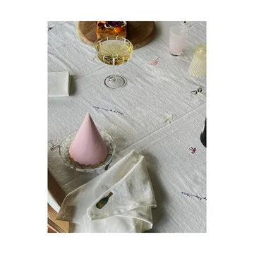 New Year katoenen servet 45x45 cm 4-pack - Offwhite - OYOY