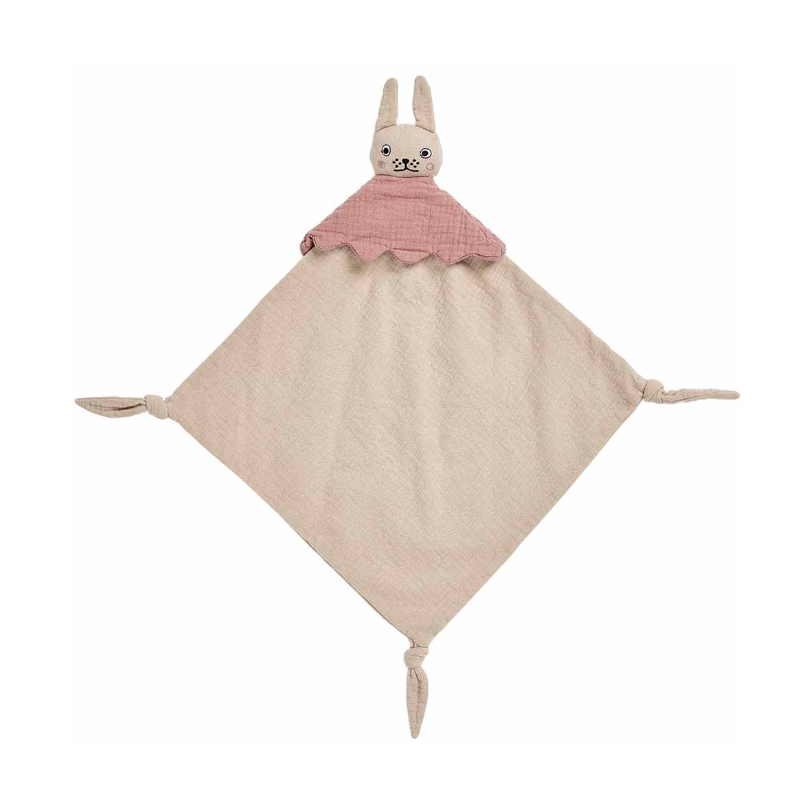 OYOY Ninka Rabbit knuffeldoekje 40x40 cm Beige | Scandinavisch Interieur | Kinderkamer interieuraccessoires | Beige