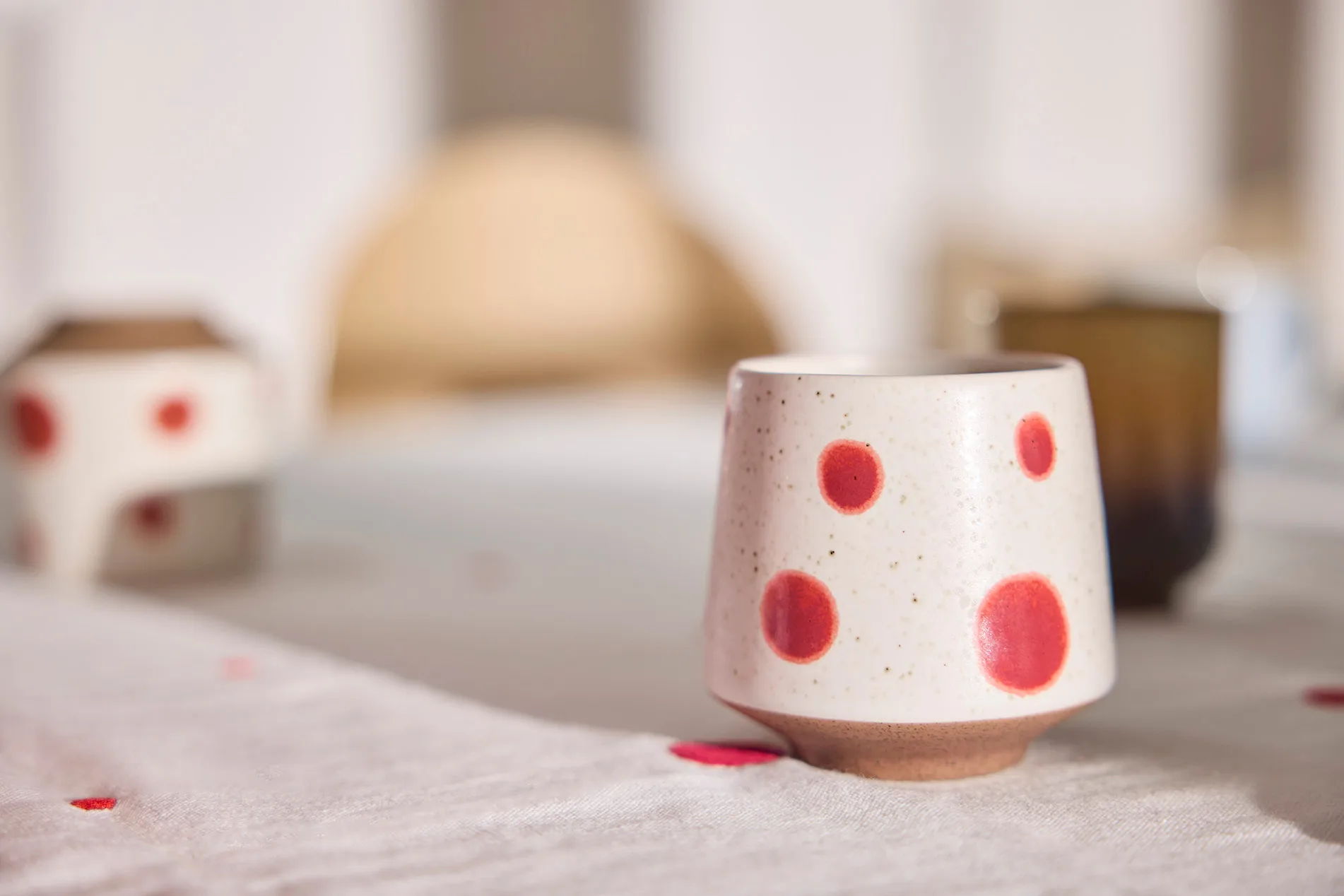 Nori dot kop Ø6,95 cm 2-pack, Blue-red OYOY