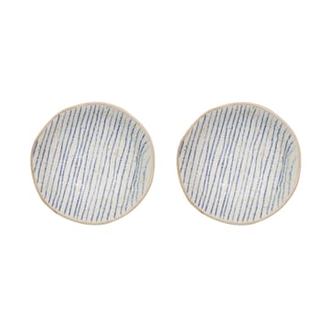 Nori striped schaal mini Ø8 cm 2-pack - Clay-optic Blue - OYOY